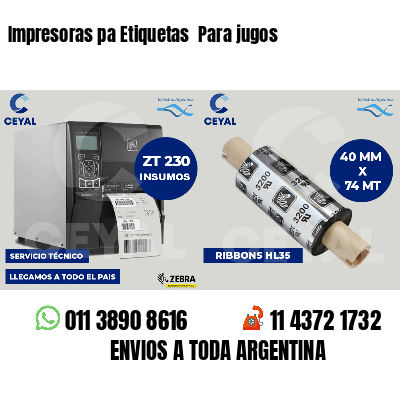 Impresoras pa Etiquetas Para jugos