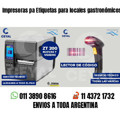 Impresoras pa Etiquetas para locales gastronómicos