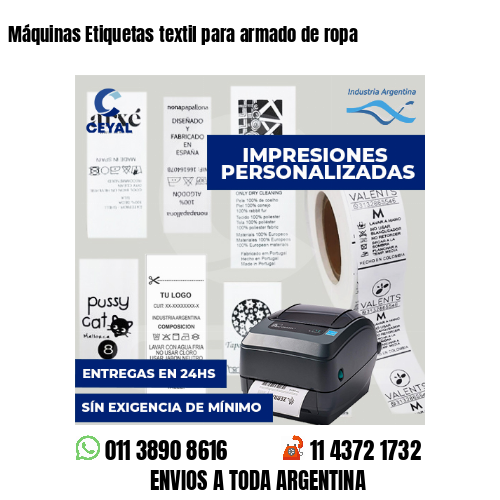 Máquinas Etiquetas textil para armado de ropa