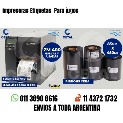 impresoras Etiquetas Para jugos