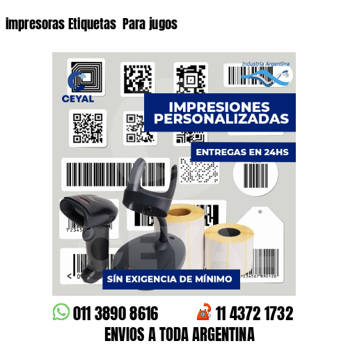 impresoras Etiquetas Para jugos