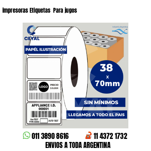impresoras Etiquetas  Para jugos