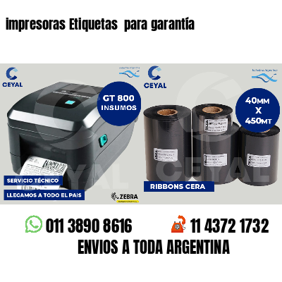 impresoras Etiquetas para garantía