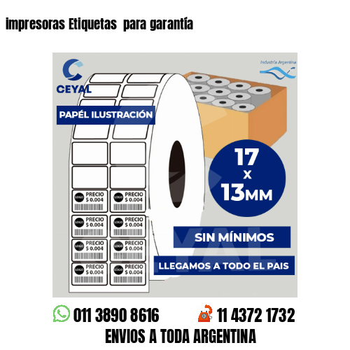 impresoras Etiquetas  para garantía