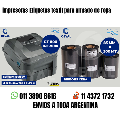 impresoras Etiquetas textil para armado de ropa