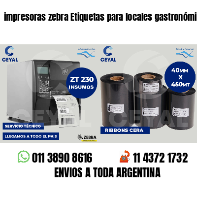 impresoras zebra Etiquetas para locales gastronómicos