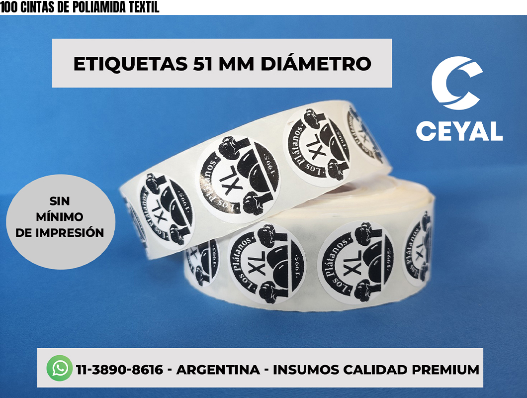 100 CINTAS DE POLIAMIDA TEXTIL