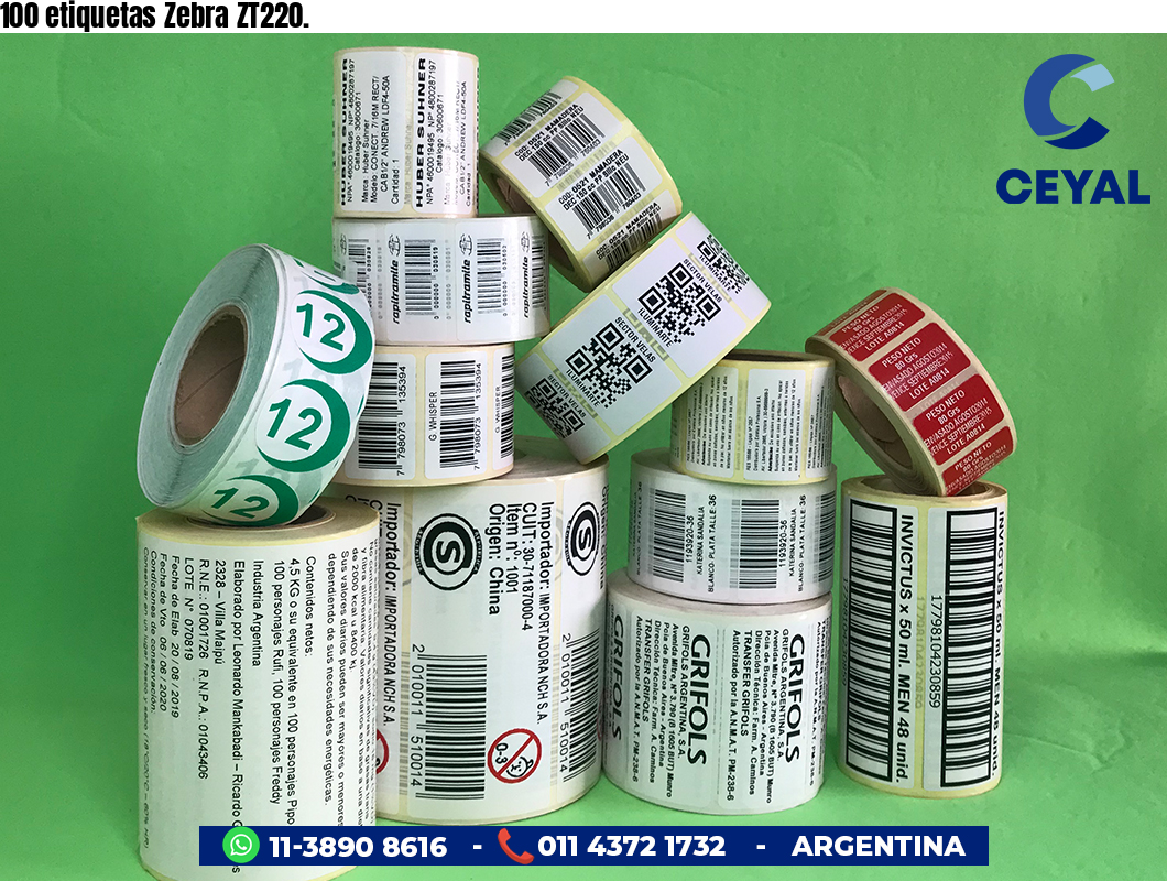 100 etiquetas Zebra ZT220.