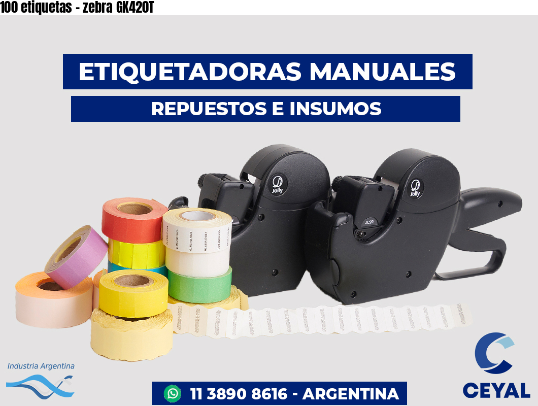100 etiquetas - zebra GK420T