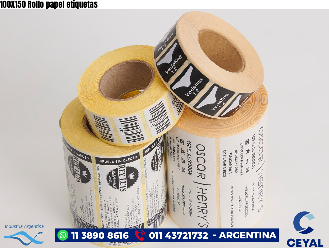 100X150 Rollo papel etiquetas