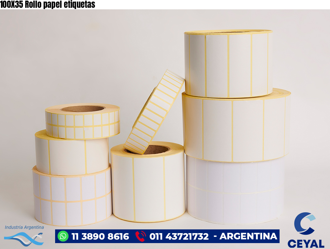 100X35 Rollo papel etiquetas
