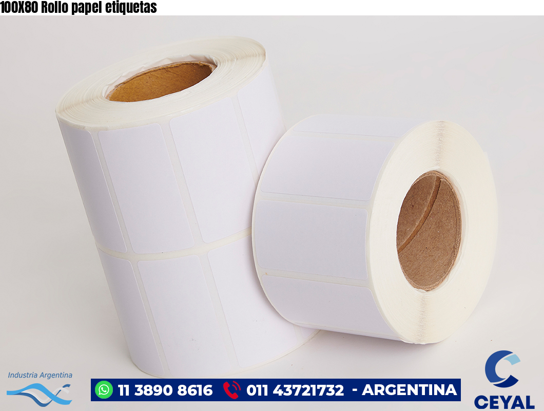 100X80 Rollo papel etiquetas