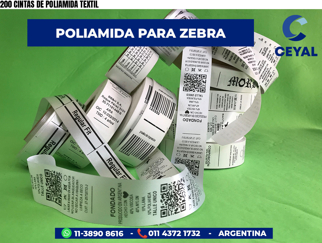200 CINTAS DE POLIAMIDA TEXTIL