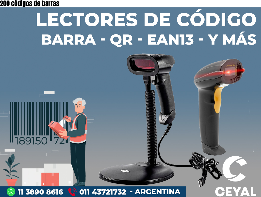 200 códigos de barras