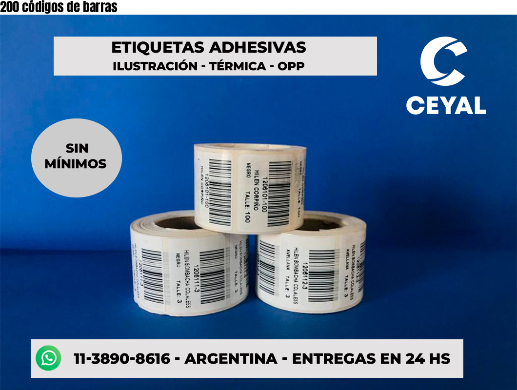 200 códigos de barras