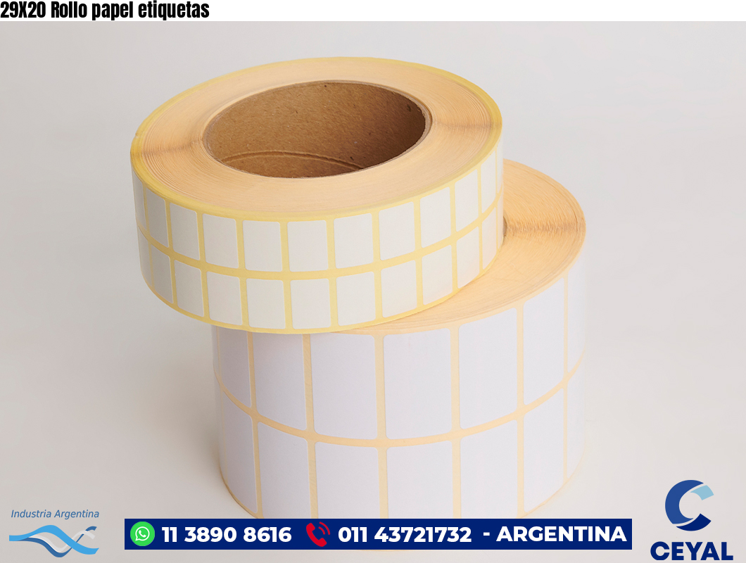 29X20 Rollo papel etiquetas