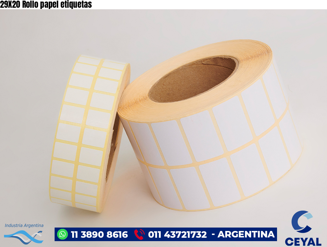 29X20 Rollo papel etiquetas