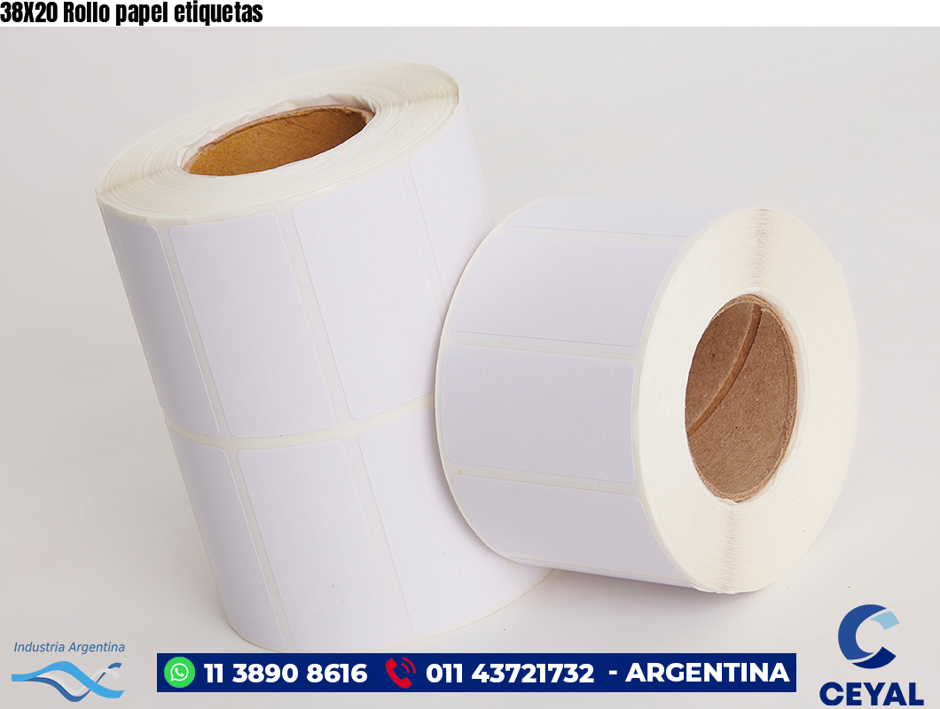 38X20 Rollo papel etiquetas