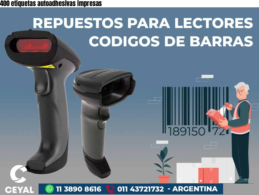 400 etiquetas autoadhesivas impresas