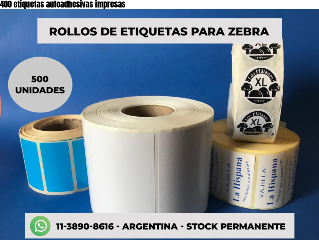 400 etiquetas autoadhesivas impresas