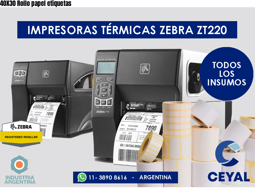 40X30 Rollo papel etiquetas