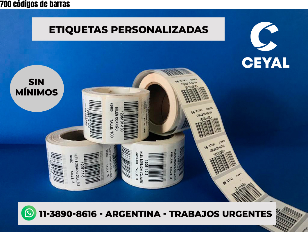 700 códigos de barras