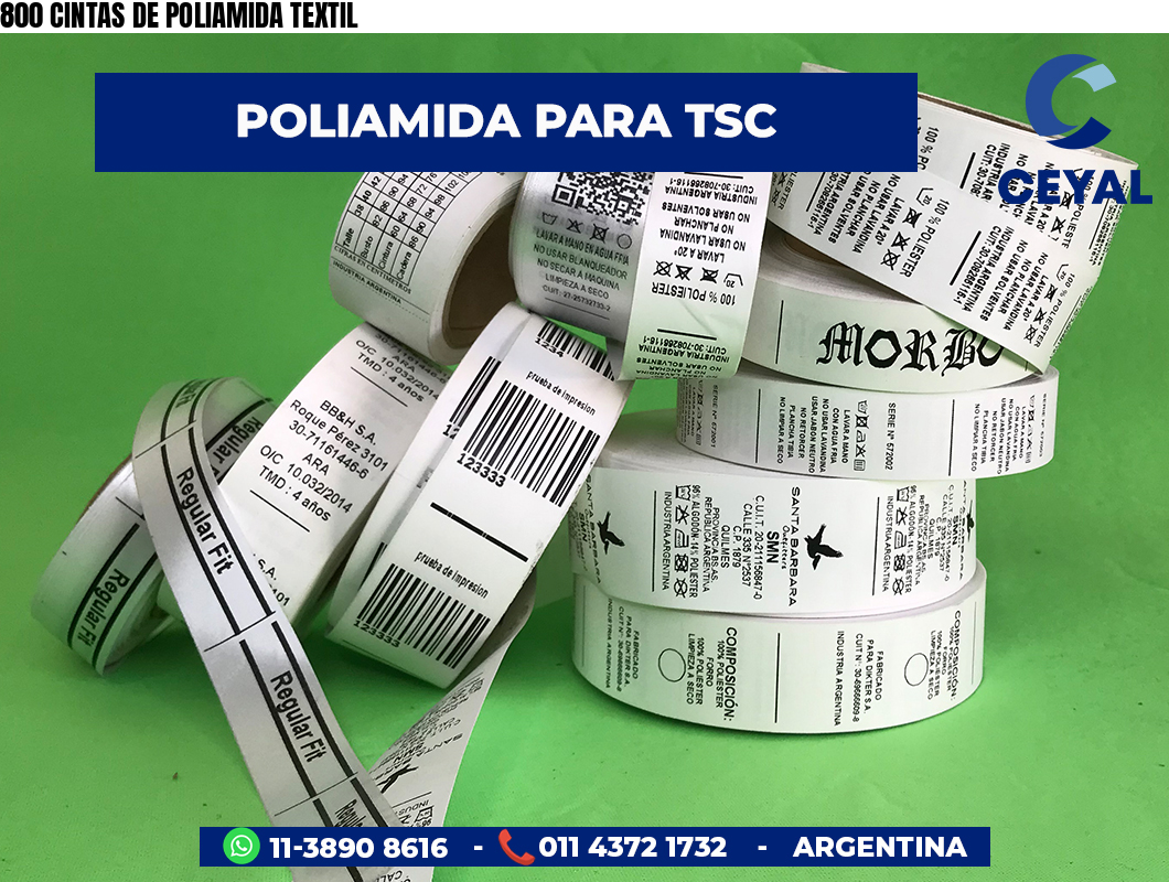 800 CINTAS DE POLIAMIDA TEXTIL