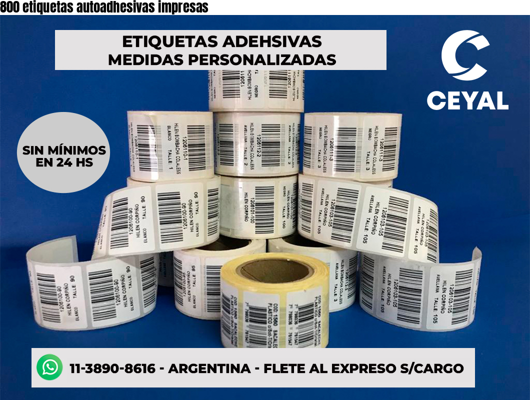 800 etiquetas autoadhesivas impresas