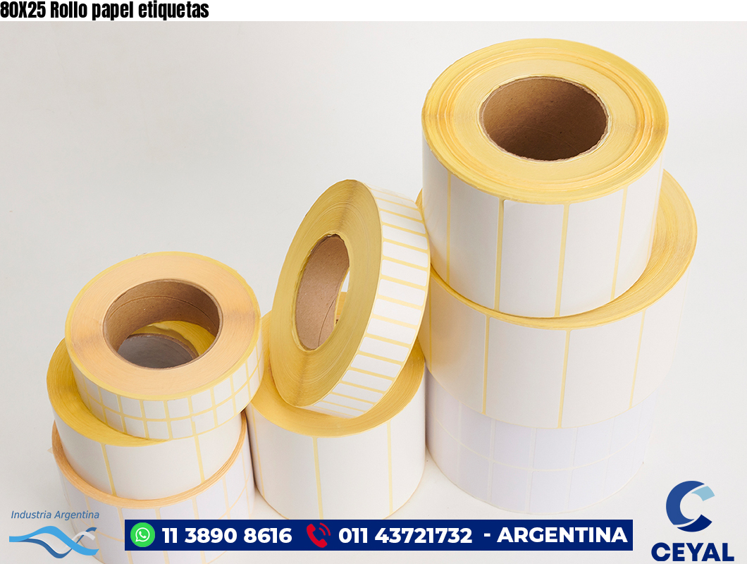 80X25 Rollo papel etiquetas