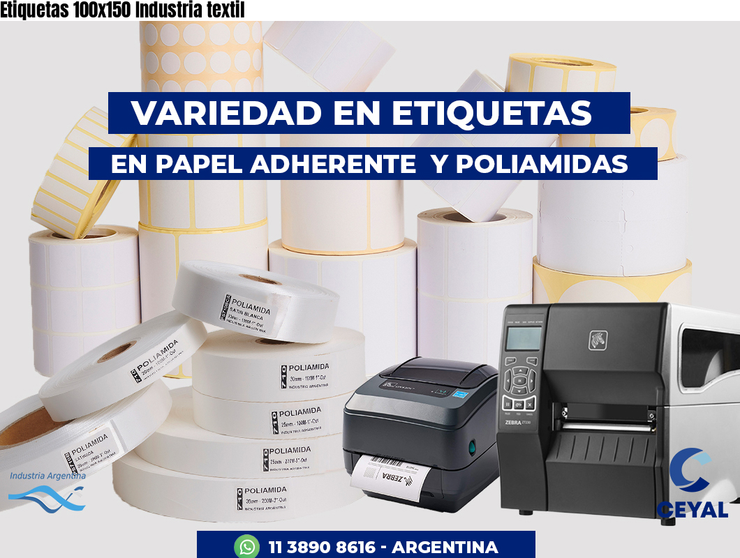 Etiquetas 100x150 Industria textil