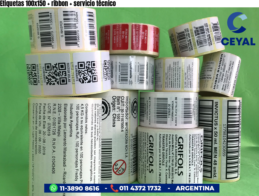 Etiquetas 100x150 ribbon servicio técnico