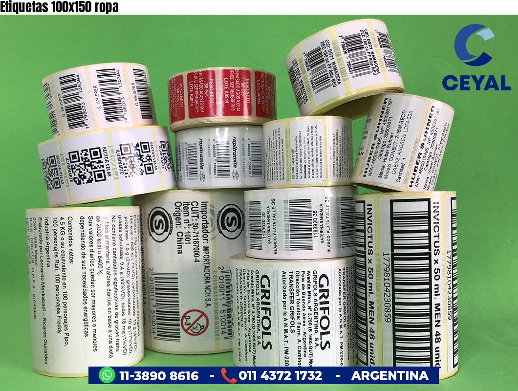 Etiquetas 100x150 ropa