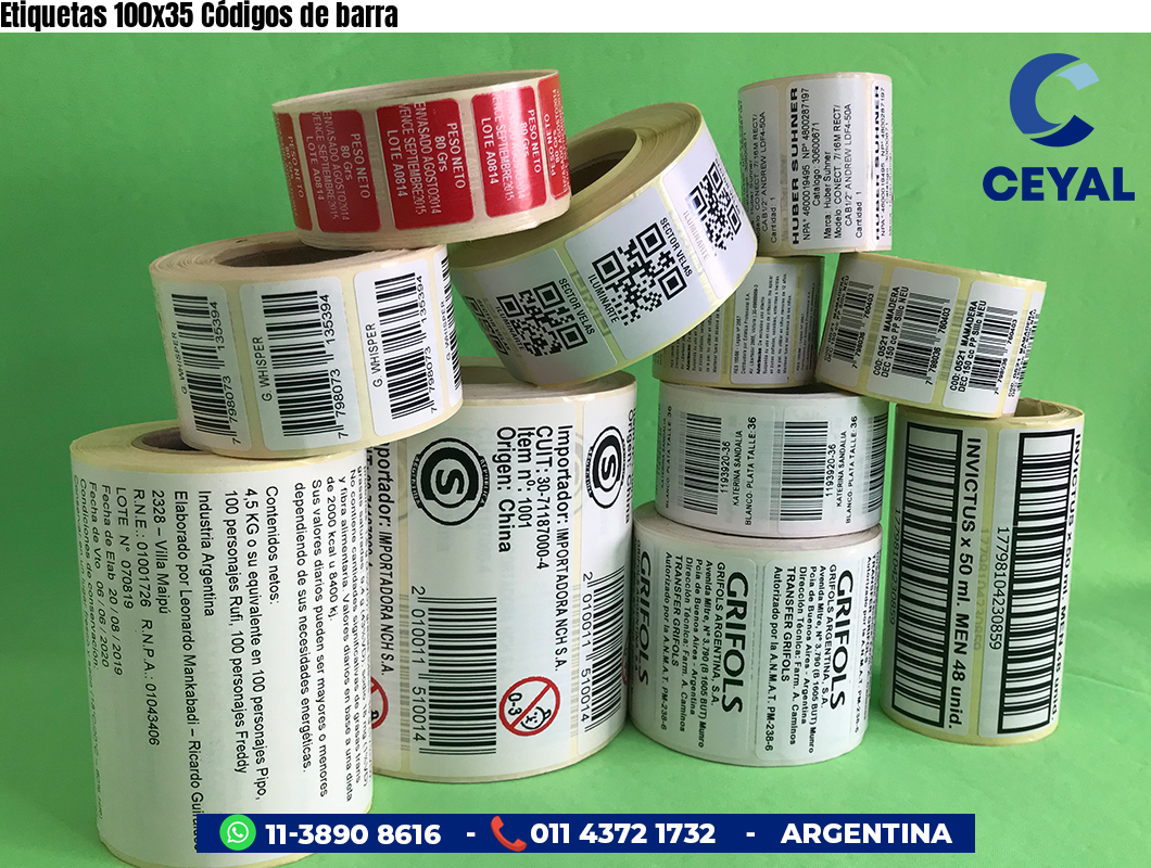 Etiquetas 100x35 Códigos de barra