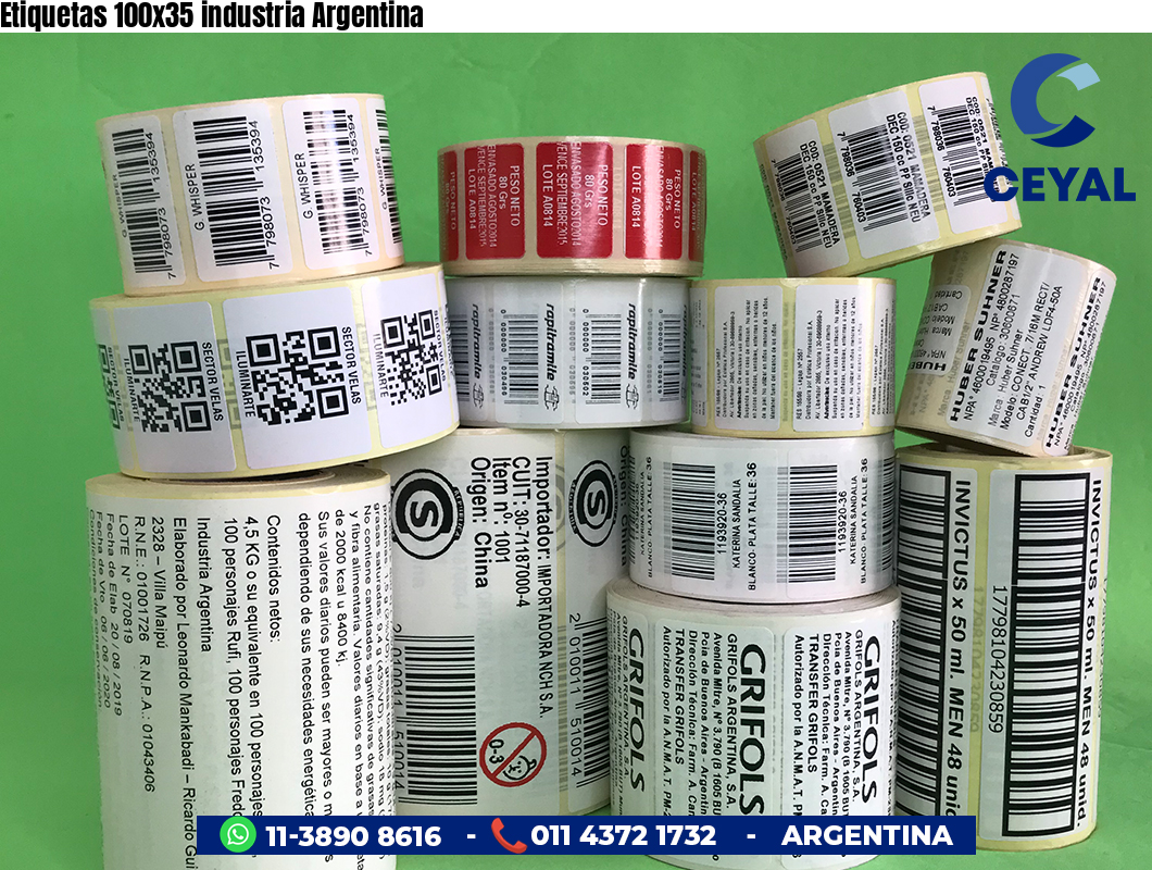 Etiquetas 100x35 industria Argentina