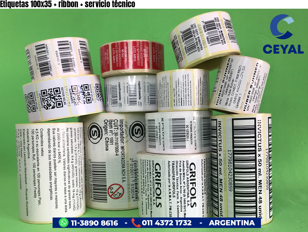 Etiquetas 100x35   ribbon   servicio técnico