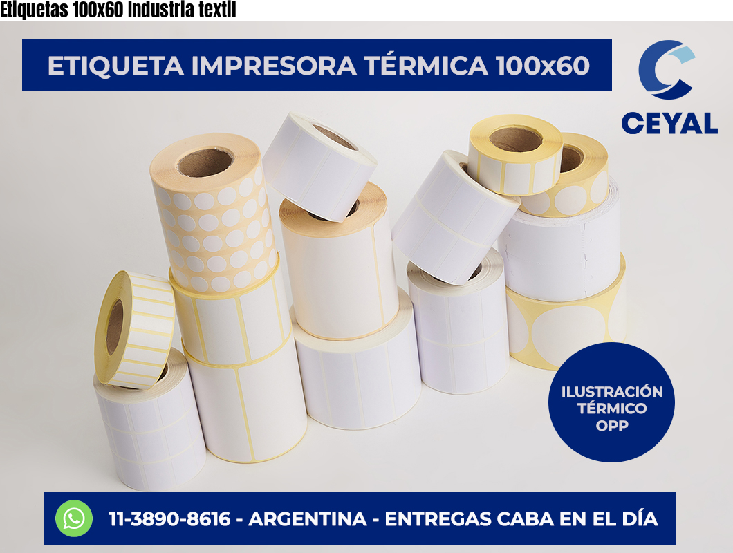 Etiquetas 100×60 Industria textil