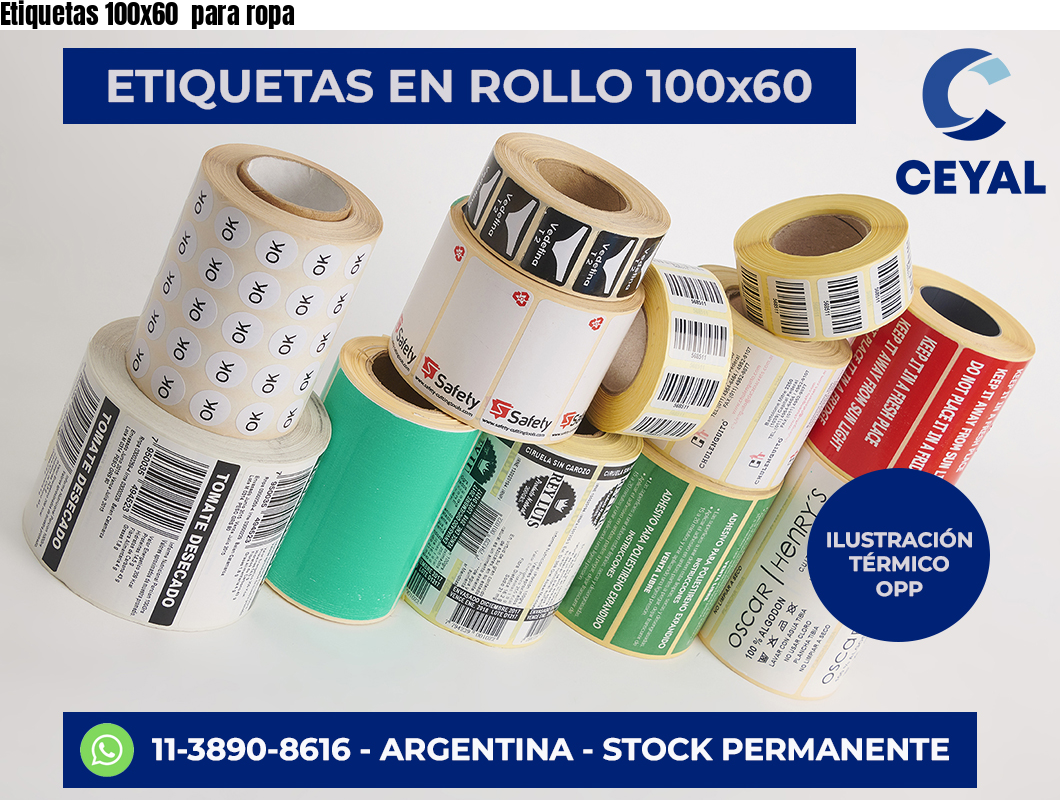 Etiquetas 100×60  para ropa