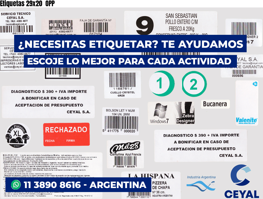 Etiquetas 29x20 OPP