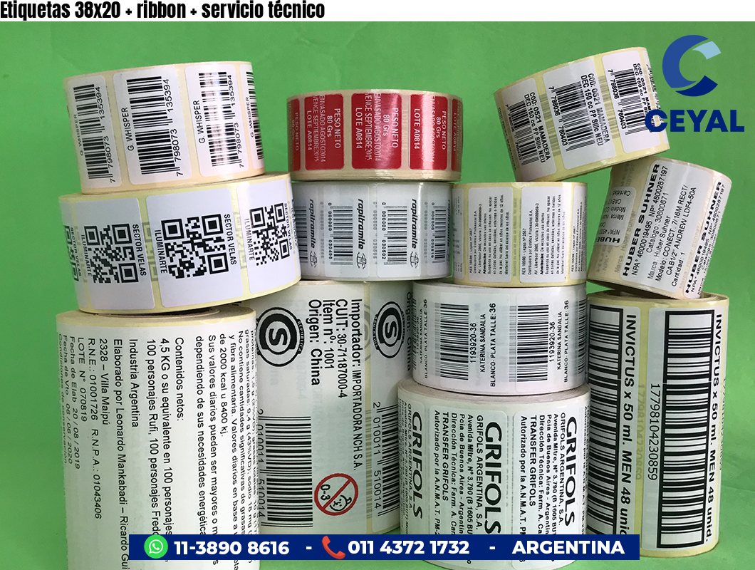 Etiquetas 38x20   ribbon   servicio técnico