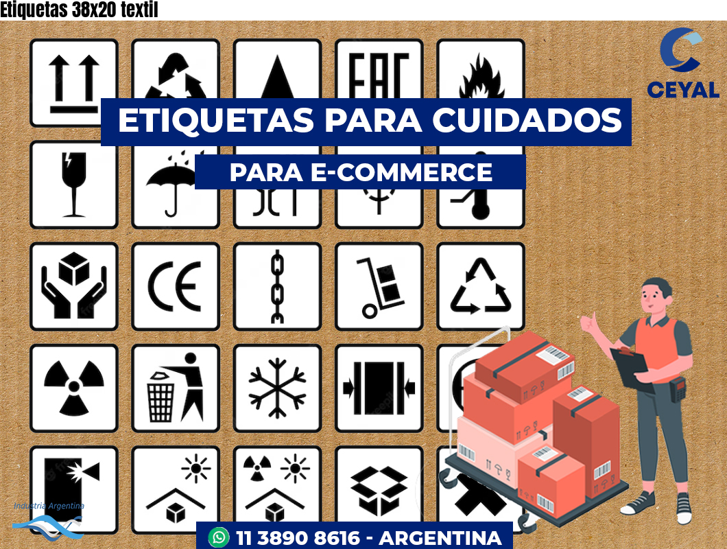 Etiquetas 38x20 textil