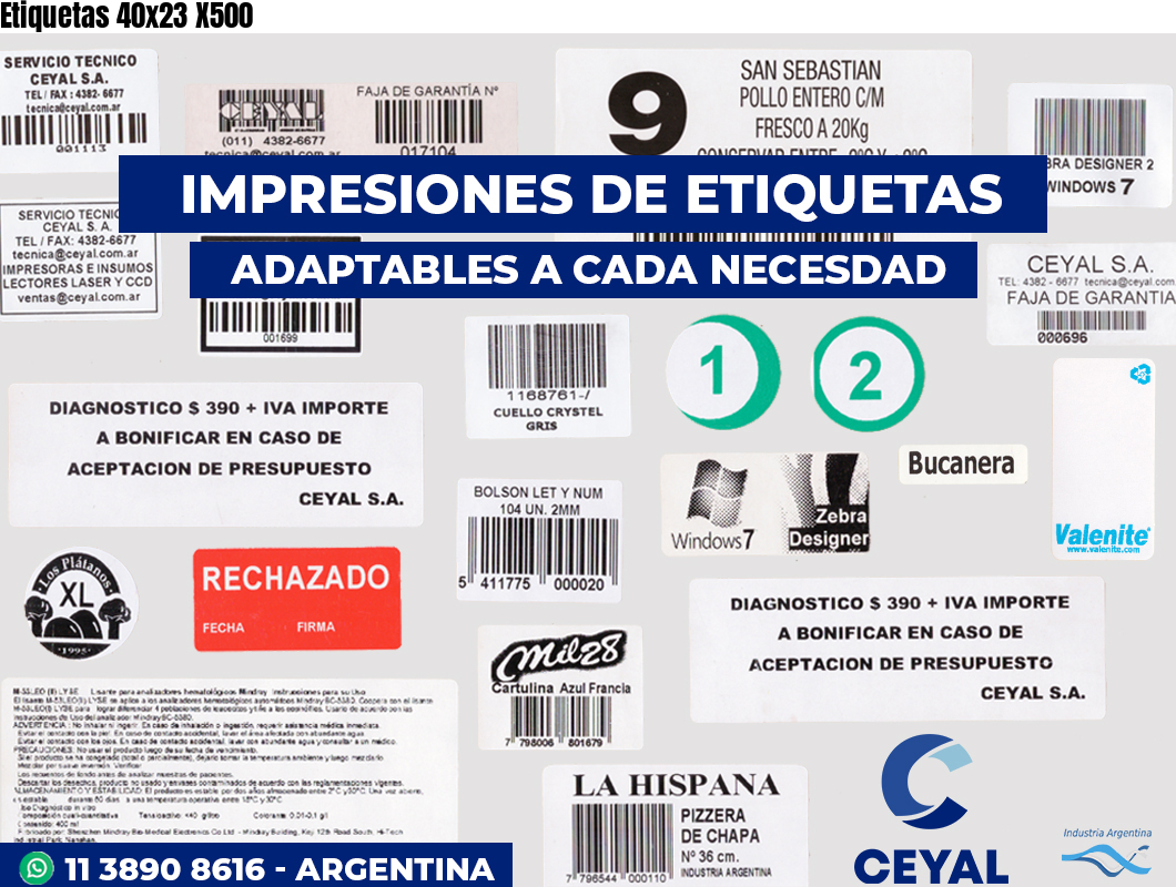 Etiquetas 40x23 X500