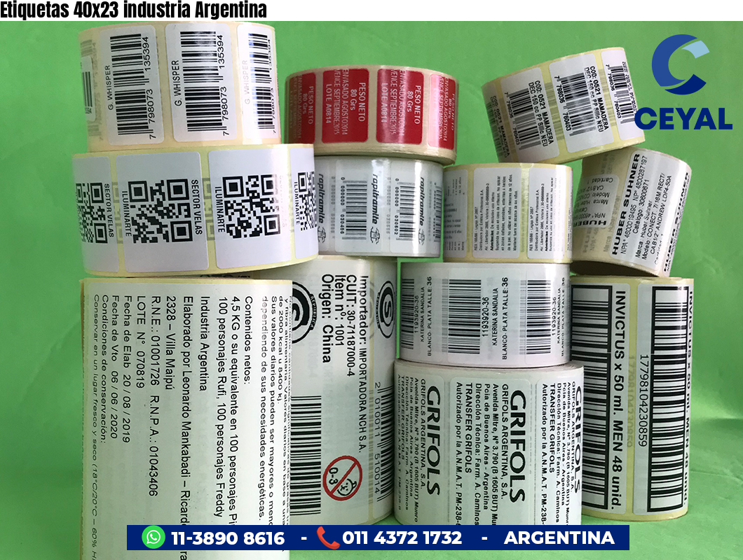 Etiquetas 40x23 industria Argentina