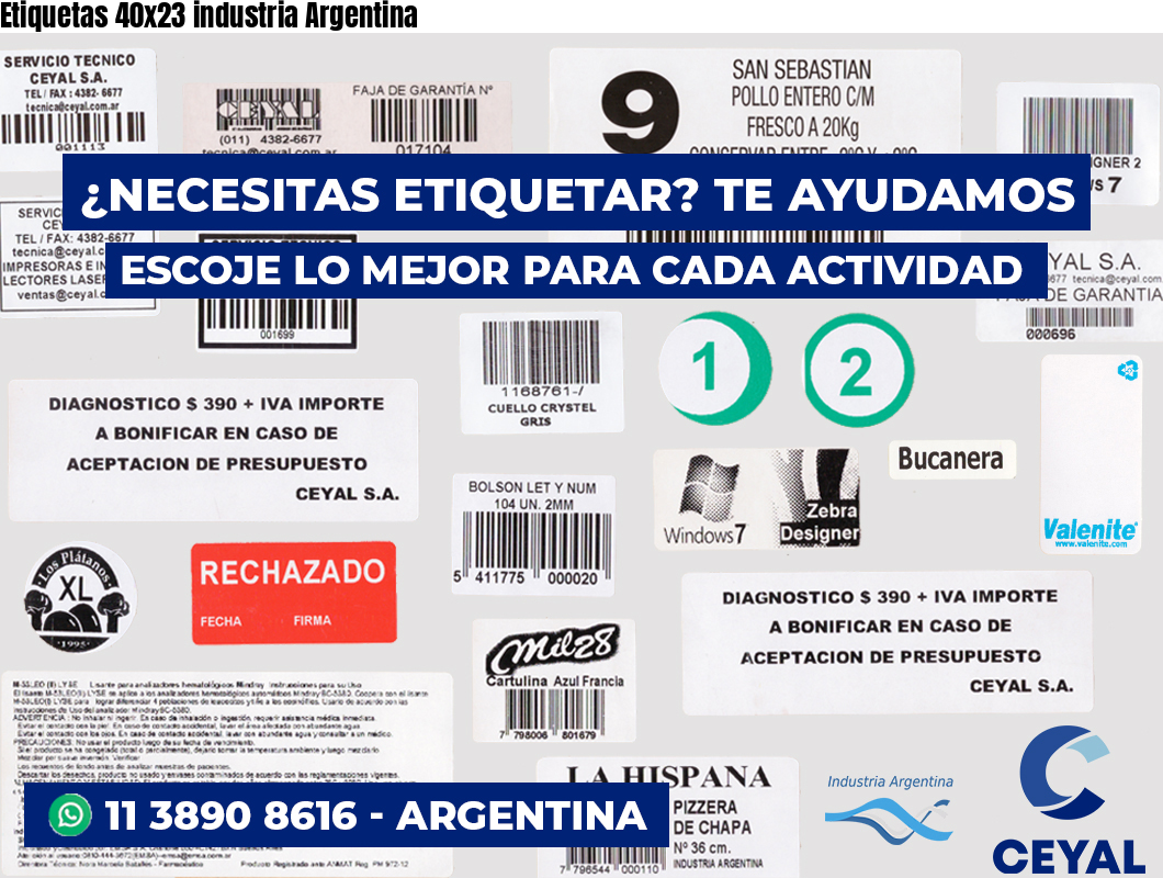 Etiquetas 40x23 industria Argentina
