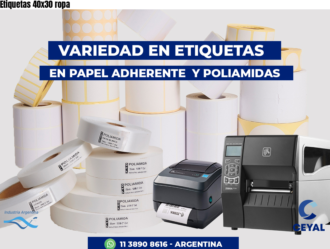 Etiquetas 40x30 ropa
