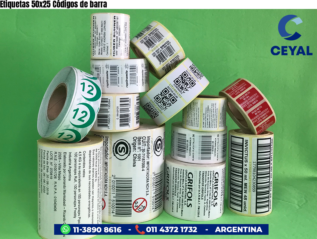 Etiquetas 50x25 Códigos de barra
