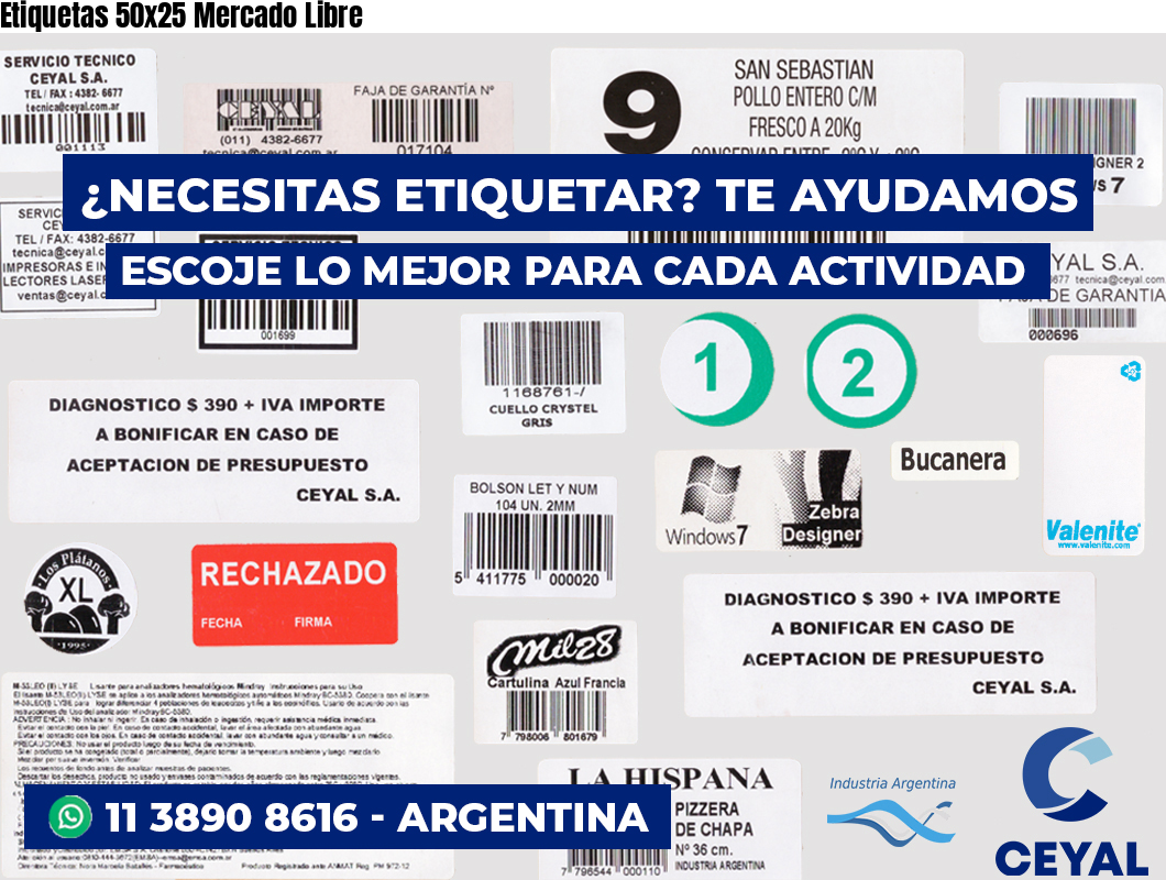 Etiquetas 50x25 Mercado Libre
