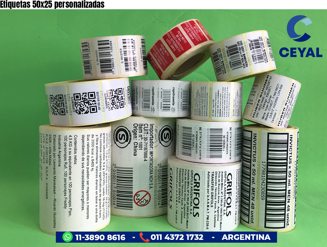 Etiquetas 50x25 personalizadas
