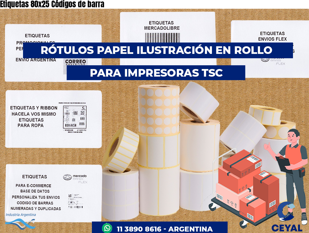 Etiquetas 80x25 Códigos de barra