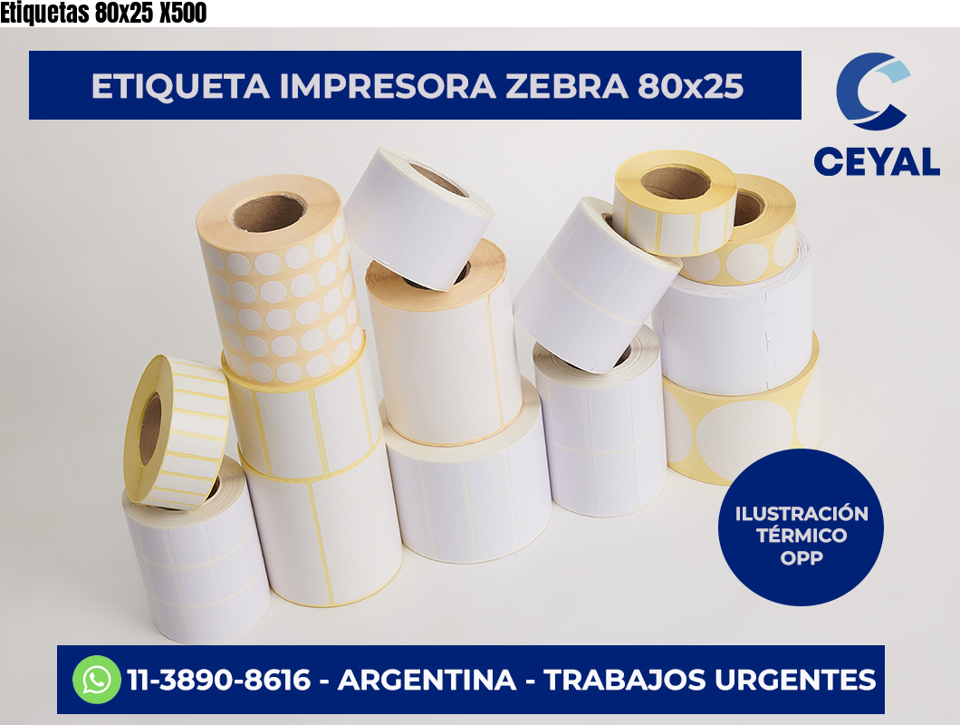 Etiquetas 80×25 X500