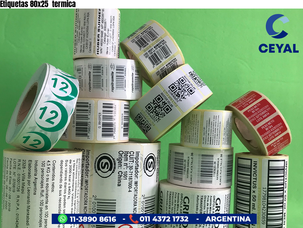 Etiquetas 80x25 termica